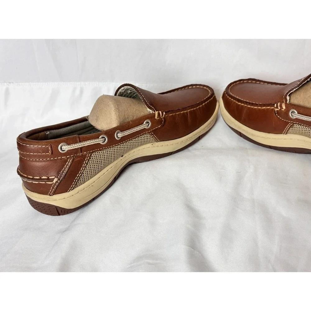 G.H. Bass Stern Leather Loafers Boat Dock Shoes Mens‎ 8 M Camel Brown